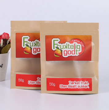 牛皮紙食品可透視包裝袋 食品級黃牛皮紙包裝袋 休閑零食食品袋