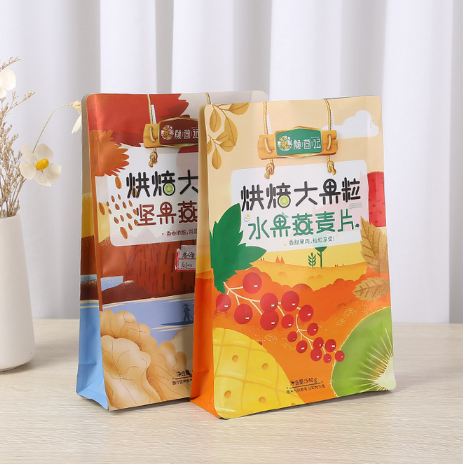 廠家塑料麥片食品包裝袋logo八邊封密封袋復(fù)合鋁箔自封袋