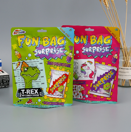 兒童玩具三邊封彩印包裝袋 恐龍卡通貼紙鋁箔外貿塑料自立袋定制